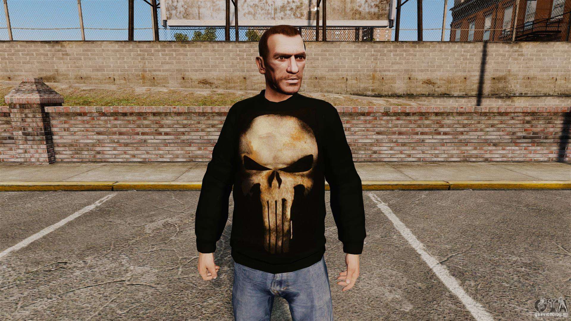 Игра Grand Theft Auto 4. Скины для GTA 4. Свитер -The Punisher- для GTA