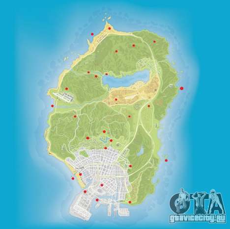 Карта с месторасположением пейотов в GTA 5