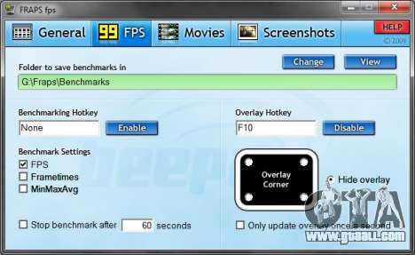Fraps, tab FPS Fraps, tab FPS