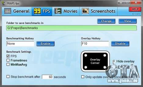 Fraps, tab FPS Fraps, tab FPS
