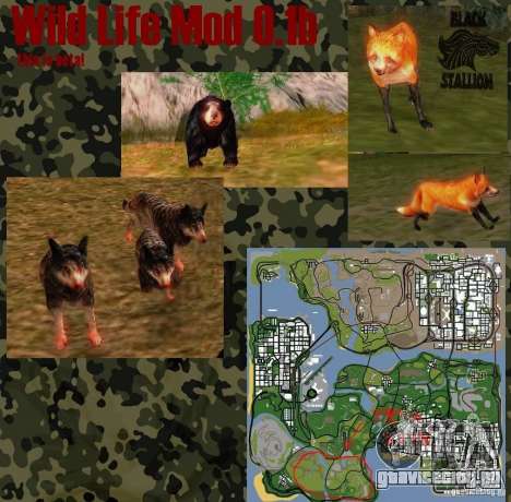 Wild Life Mod 0.1b Дикая Природа для GTA San Andreas