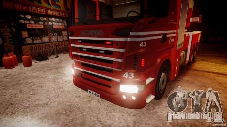 Scania Fire Ladder v1.1 Emerglights red [ELS] для GTA 4