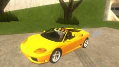 Ferrari 360 Spider жёлтый для GTA San Andreas