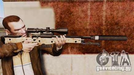Снайперская винтовка AW L115A1 с глушителем v9 для GTA 4