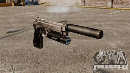 Самозарядный пистолет Beretta 92 с глушителем для GTA 4