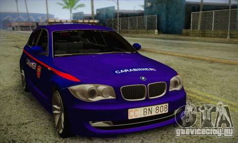 BMW 120i SE Carabinieri для GTA San Andreas