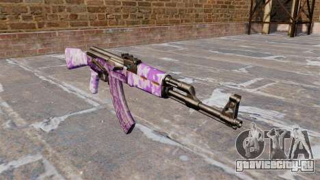 Автомат АК-47 Purple camo для GTA 4