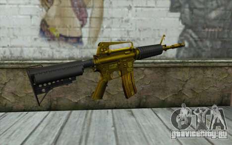 Золотая M4 без прицела для GTA San Andreas