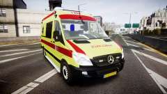 Mercedes-Benz Sprinter 311 cdi Belgian Ambulance для GTA 4