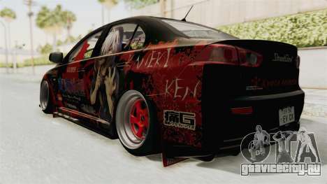 Mitsubishi Lancer Evolution X Ken Kaneki Itasha для GTA San Andreas