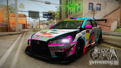 Mitsubishi Lancer Evolution X 2008 Racing Miku для GTA San Andreas