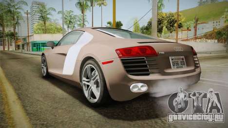 Audi R8 Coupe 4.2 FSI quattro US-Spec v1.0.0 v4 для GTA San Andreas