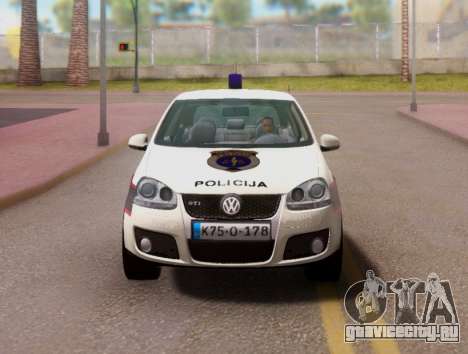 Golf V BIH Police Car V2 (Single Siren) для GTA San Andreas