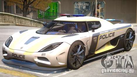 Koenigsegg Agera Police PJ2 для GTA 4