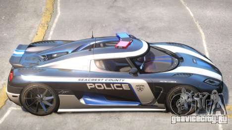 Koenigsegg Agera Police PJ3 для GTA 4