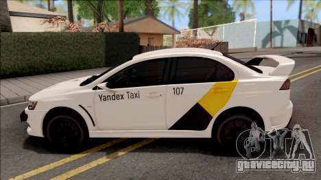 Mitsubishi Lancer Evolution 10 Yandex Taxi v2 для GTA San Andreas