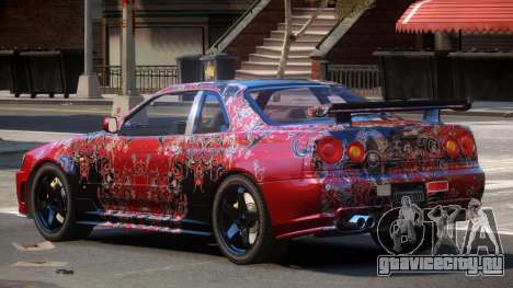 Nissan R34 GTR PJ4 для GTA 4