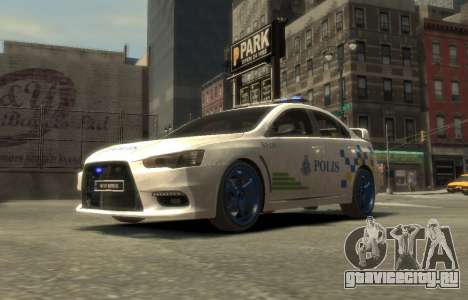 Мицубиси Эво Полицейский Автомобиль Х Малайзийск для GTA 4