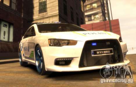 Мицубиси Эво Полицейский Автомобиль Х Малайзийск для GTA 4