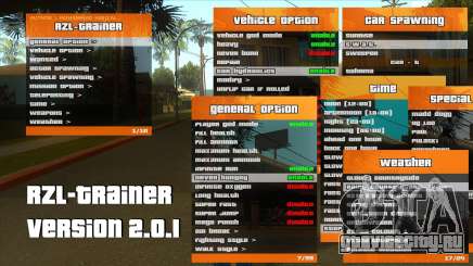 RZL-TRAINER V2.0.1 - чит меню для GTA San Andreas