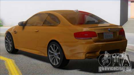 BMW M3 E92 Yellow Coupe для GTA San Andreas