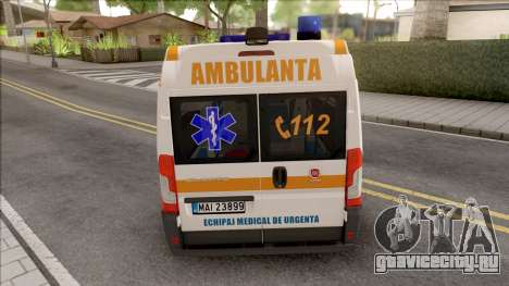 Fiat Ducato 2016 Autospeciala Ambulanta для GTA San Andreas