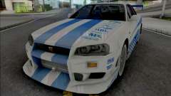 Nissan Skyline GT-R R34 C-West для GTA San Andreas