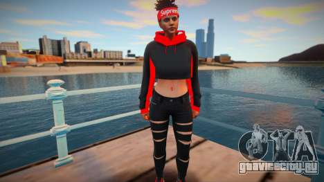 GTA Online Skin Ramdon Female Samira Big Afro 1 для GTA San Andreas