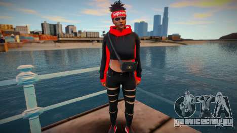 GTA Online Skin Ramdon Female Samira Big Afro 3 для GTA San Andreas