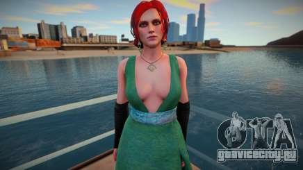 Tress Long Green Dress для GTA San Andreas