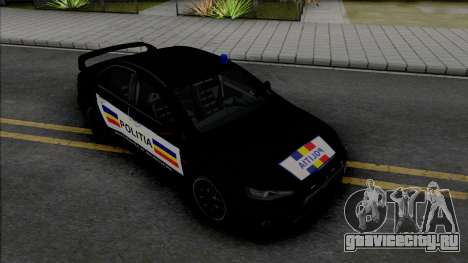 Mitsubishi Lancer Evolution X Politia Romana для GTA San Andreas