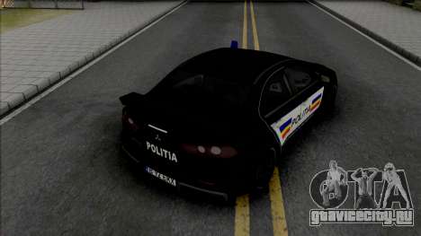 Mitsubishi Lancer Evolution X Politia Romana для GTA San Andreas