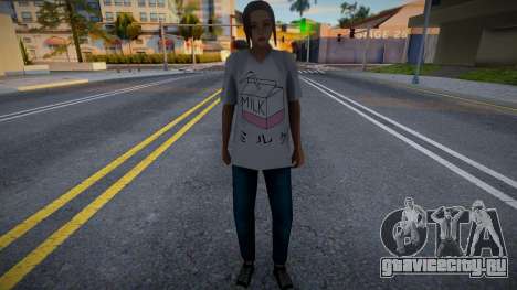 Девушка в футболке Milk для GTA San Andreas