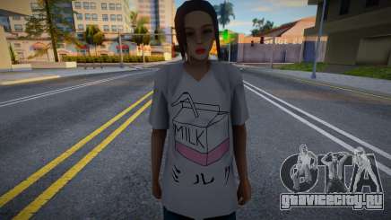 Девушка в футболке Milk для GTA San Andreas