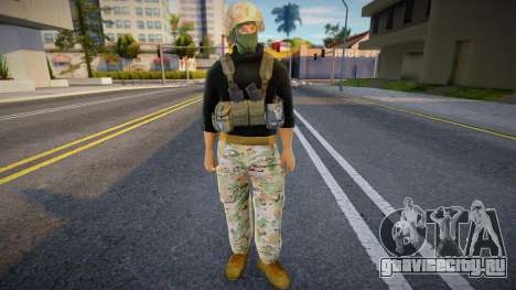Военный в каске и обмундировании для GTA San Andreas