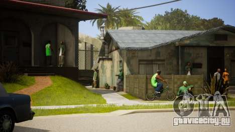 Realistic Living Of Grove Street (Green Vehicles