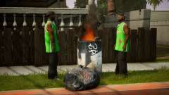 Realistic Fire Bin Of Grove Street для GTA San Andreas Definitive Edition