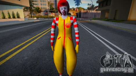 American Ronald McDonald Skin mod для GTA San Andreas