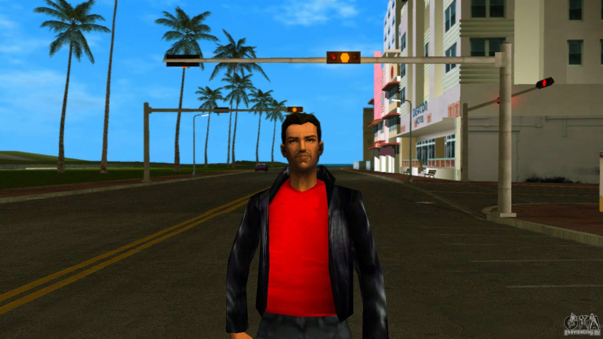 Неплохой скин - Томми в кожанке для GTA Vice City. 