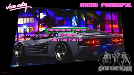 Miami Vice HD Menu для GTA Vice City