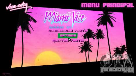 Miami Vice 1 HD Menu для GTA Vice City