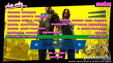 Cyberpunk 2077 art menu для GTA Vice City